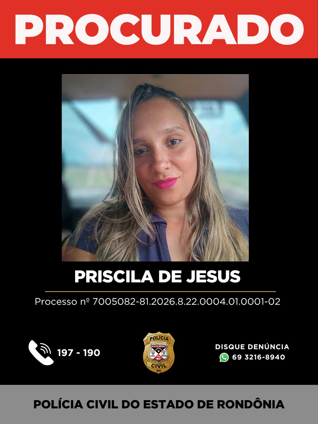 PROCURADA: PRISCILA DE JESUS